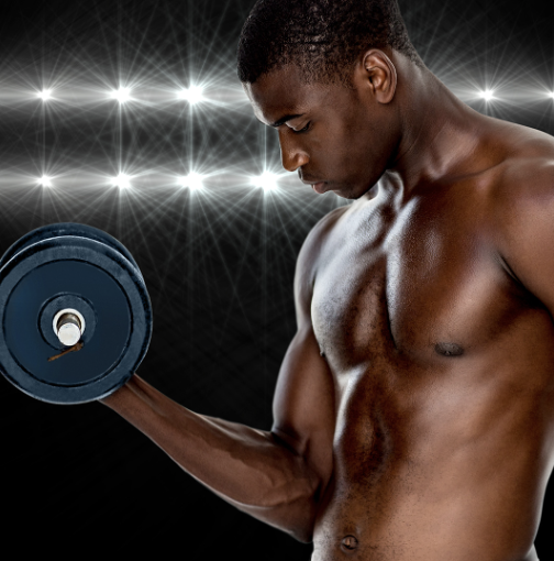 Man lifting a dumbbell