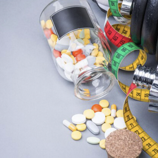 Supplements with measuring tape