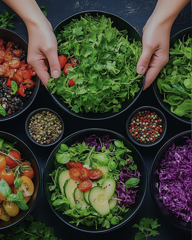 Fresh salad preparation